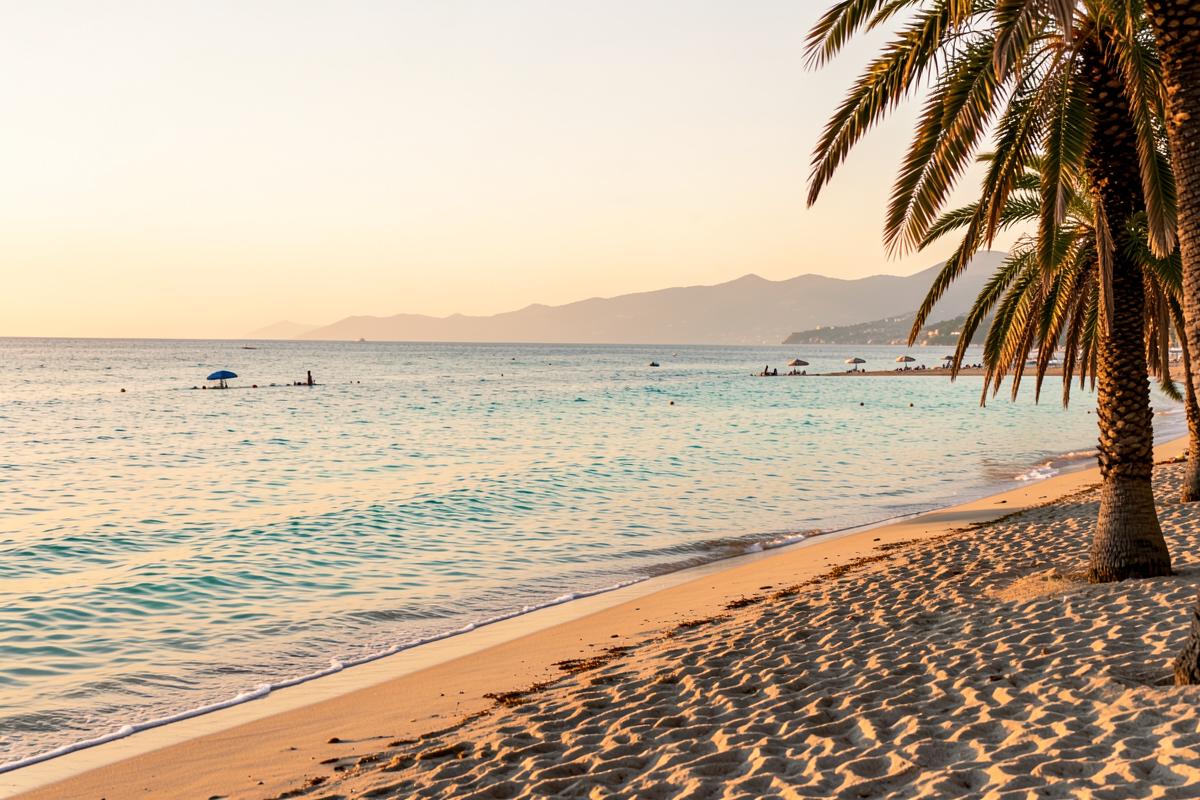 Sandy beach with calm turquoise water on the Costa Blanca